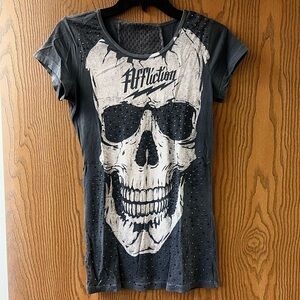 Affliction Skull Studded T-Shirt 🖤